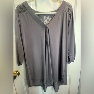 Torrid Gray Laced Blouse